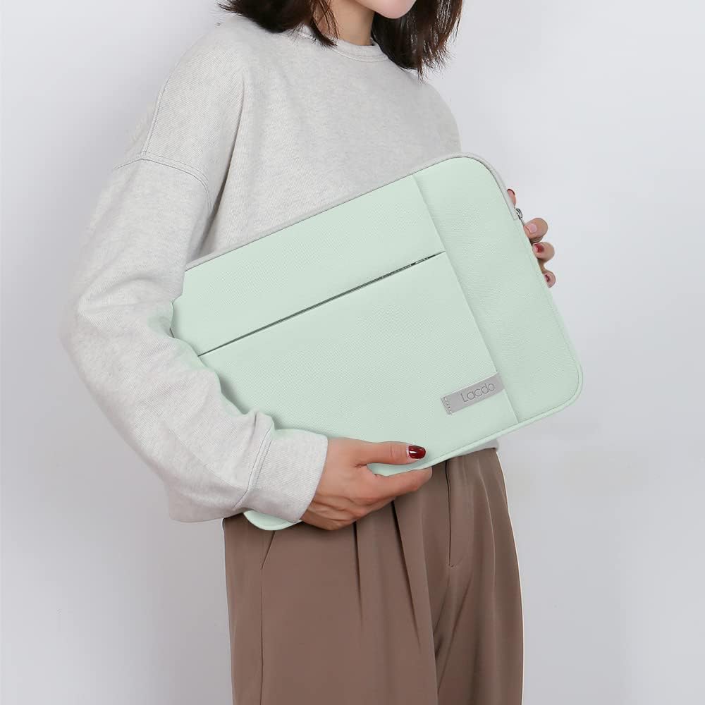 Lacdo Laptop Sleeve Case for 16 inch New MacBook Pro M4/M3/M2/M1 Pro/Max A3403 A3186 A2991 A2780 A2485 A2141 2024-2019 | 15 inch Microsoft Surface Laptop 7th Copilot+PC, 6 5 4 3 Computer Bag, Green