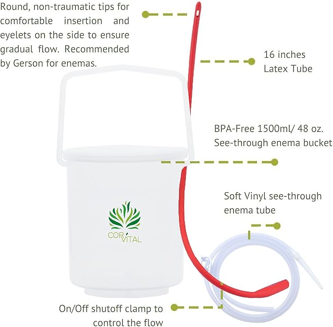 Coffee Enema Kit for Colon Cleansing with 1 LB Enema Coffee - Gerson Approved Home Enema Kit - Enema Bucket Kit - Therapy Roast Coffee Detox Cleanse - Enema Coffee Organic