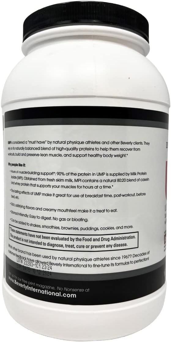 Beverly International UMP Protein Powder, Chocolate. Unique Whey-Casein Ratio Builds Lean Muscle. Easy to Digest. No Bloat. (32.8 oz) 2lb .8 oz