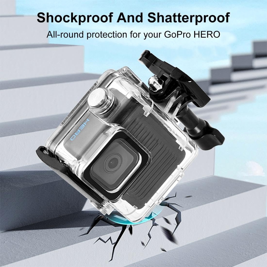 PULUZ 196FT/60M Waterproof Housing Case for GoPro Hero 4K, Protective Underwater Dive Housing Shell with Mount & Screw Accessories for Go Pro Hero 4K 2024 Action Camera