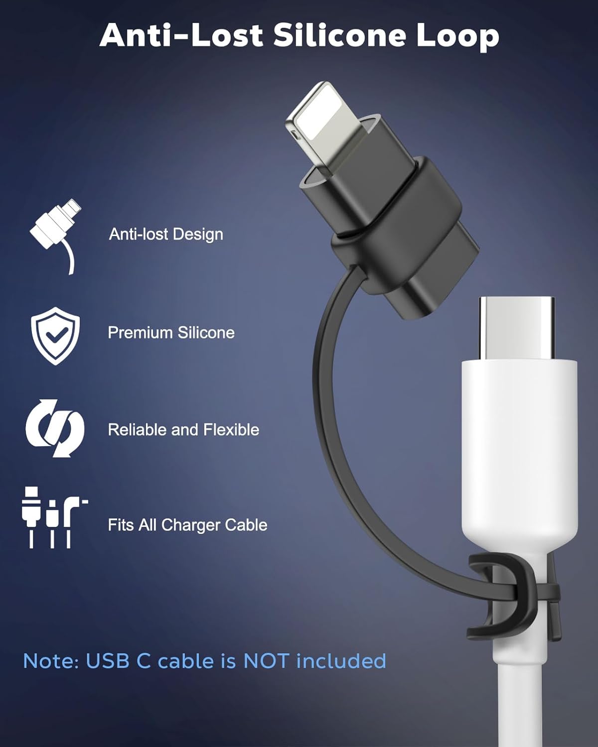 MoKo USB C to Lightning Adapter 4 Pack, Not for Audio/OTG, Lightning Male to USB C Female Adapter for iPhone 14/13/12/11/X Series, iPad/AirPods, Charging & Data Sync, with Anti-Lost Loop, Black