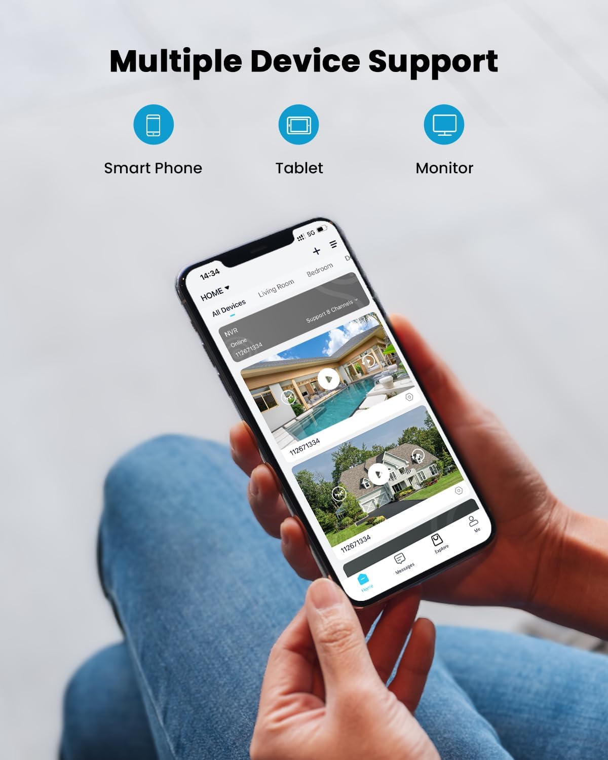 ieGeek 8MP PoE Security Camera System, 4pcs Wired Outdoor Cameras for Home Security with 355ยฐPan 90ยฐTilt, 8CH NVR with 2TB HDD, Automatic Human Tracking,AI Detection,2-Way Audio,Color Night Vision