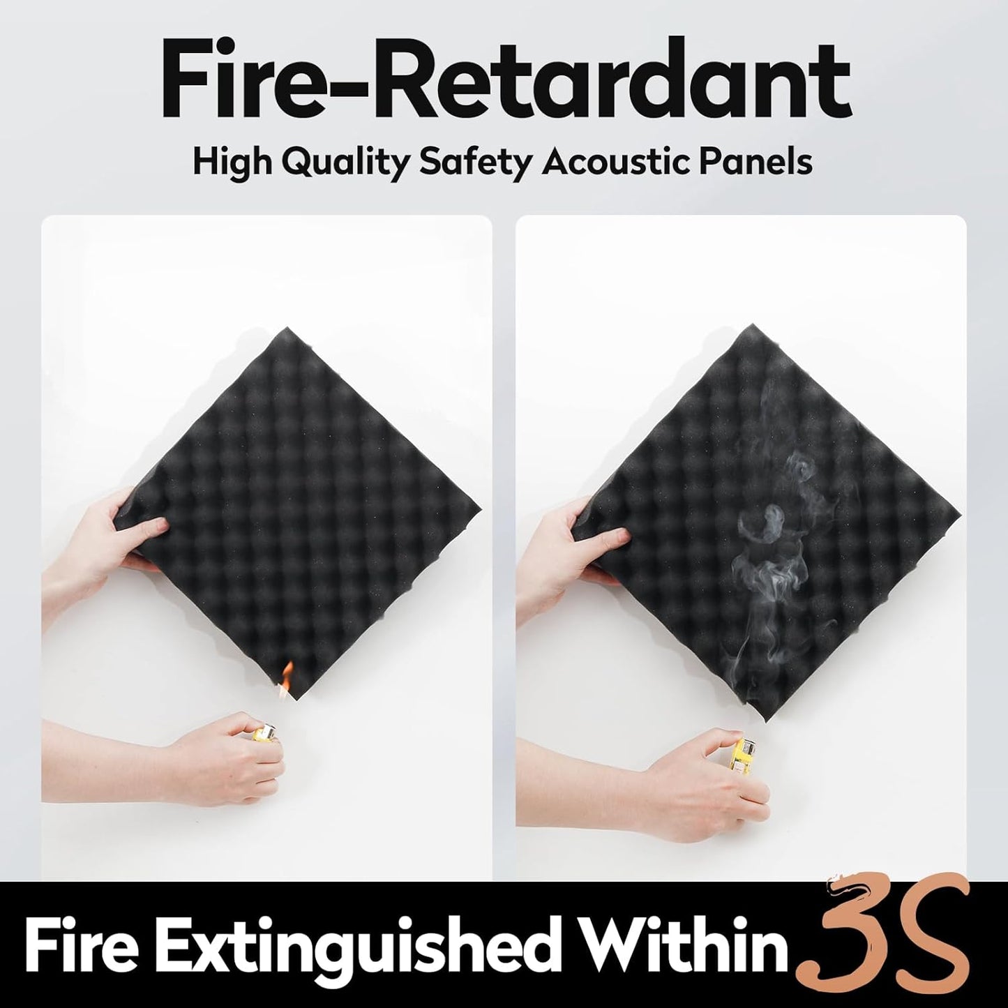 24 Pack Acoustic Panels, 12x12x1.2 Inches Egg Crate Acoustic Foam Panels, Sound Proof Foam Panels Noise Reducing for Walls and Ceiling, Acoustic Foam Panels Sound Absorbing, Soundproof Wall Panels