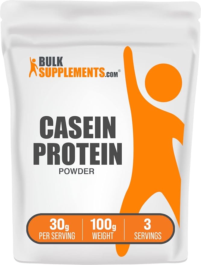 BulkSupplements.com Casein Protein Powder - Micellar Casein Powder, Protein Powder Casein, Casein Powder - Gluten Free & Soy Free, 30g per Serving, 100g (3.5 oz) (Pack of 1)