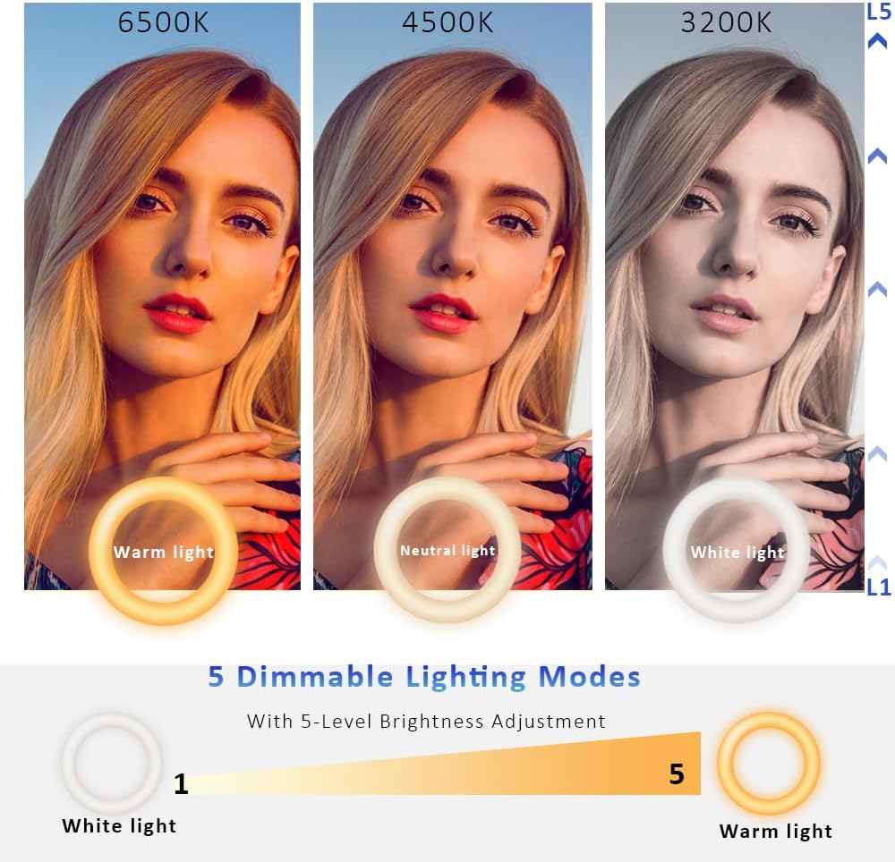 Video Conference Lighting Kit, Clip on Light Reading Lights, Ring Light, 360 ° Flexible Gooseneck Bed Night Light ,Computer Laptop Video Conferencing