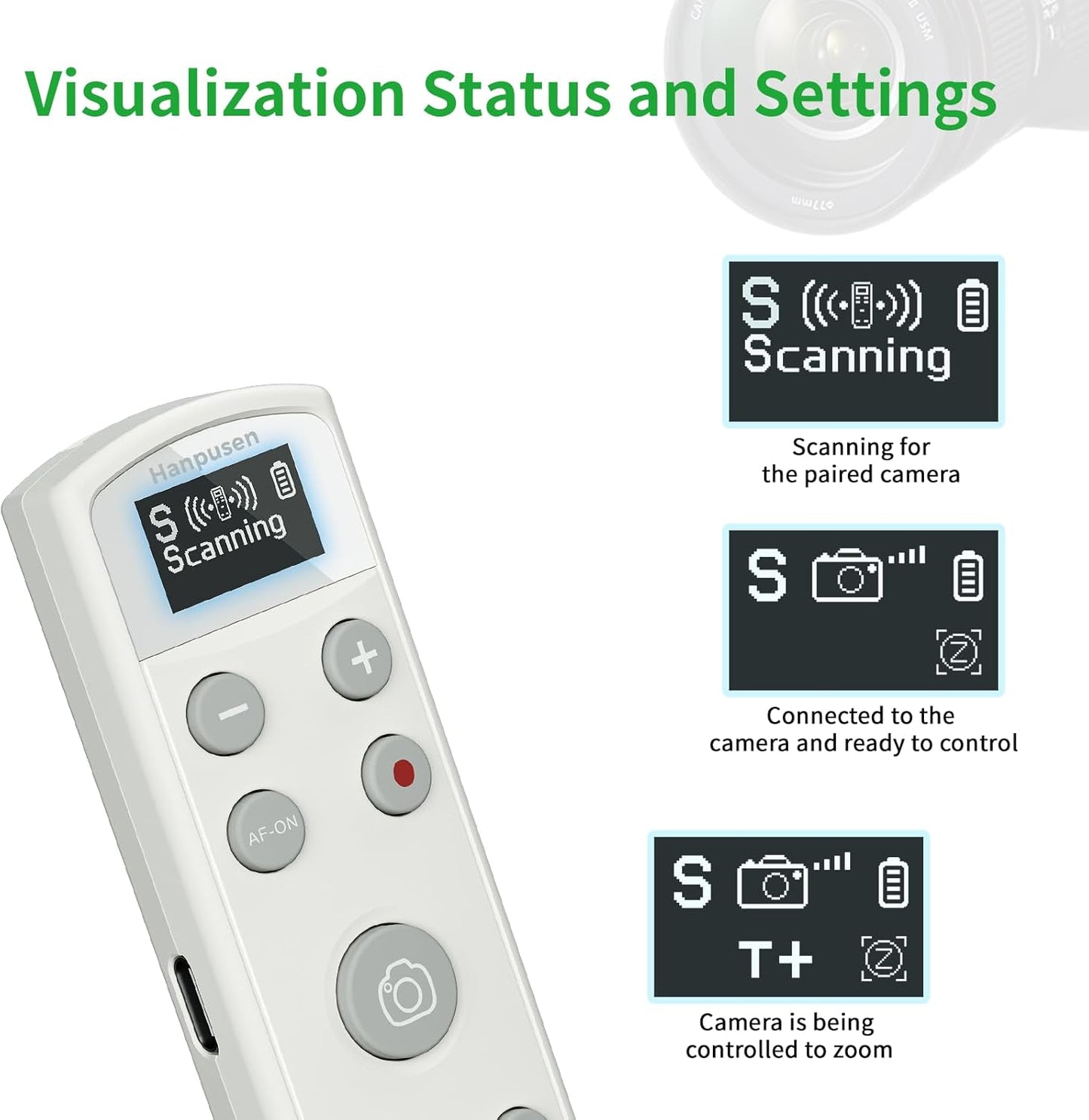 for Sony Rechargeable Wireless Remote Control - Camera Remote Shutter Release with Zoom Focus Compatible with Sony ZV-1/ZV-E10/RX0 II/A6100/A6400/A6600/A6700/A7R V/A7 IV/A7 III/A9 II/ZV-E1/ZV-1F