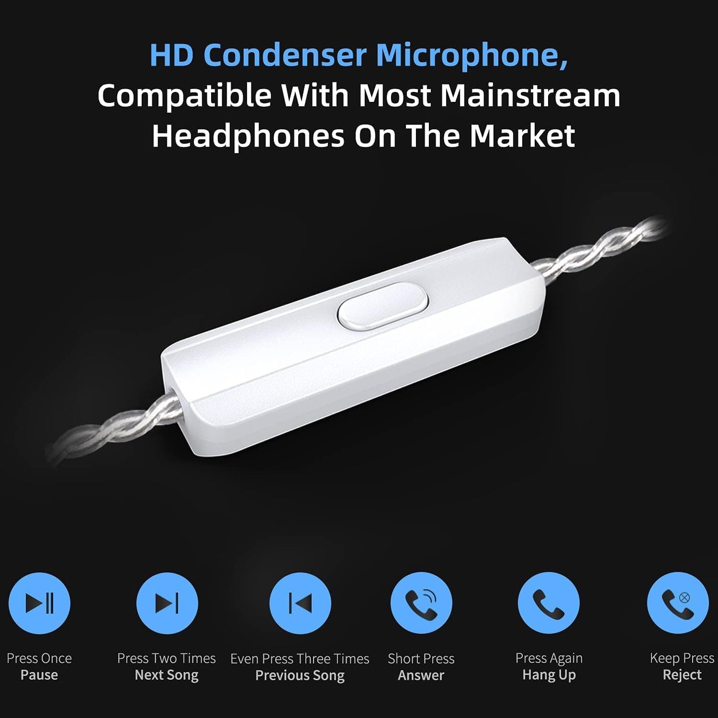 KZ ZSN PRO X in-Ear Earbud Headphones with Mic Dual Driver 1BA+1DD Hybrid Wired Gaming Earbuds Earphones Compatible with Android, iPhone, iPad, Laptops, MP3 and Most 3.5mm Interface (Blue with Mic)