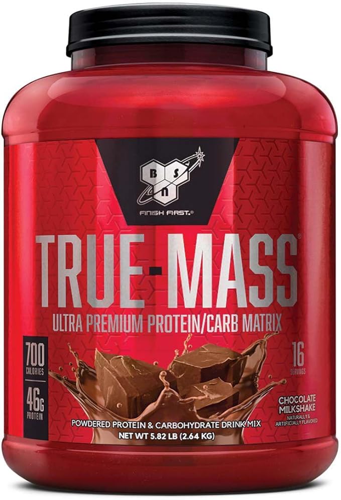 BSN TRUE-MASS Weight Gainer, Muscle Mass Gainer Protein Powder, Chocolate Milkshake, 5.82 Pound