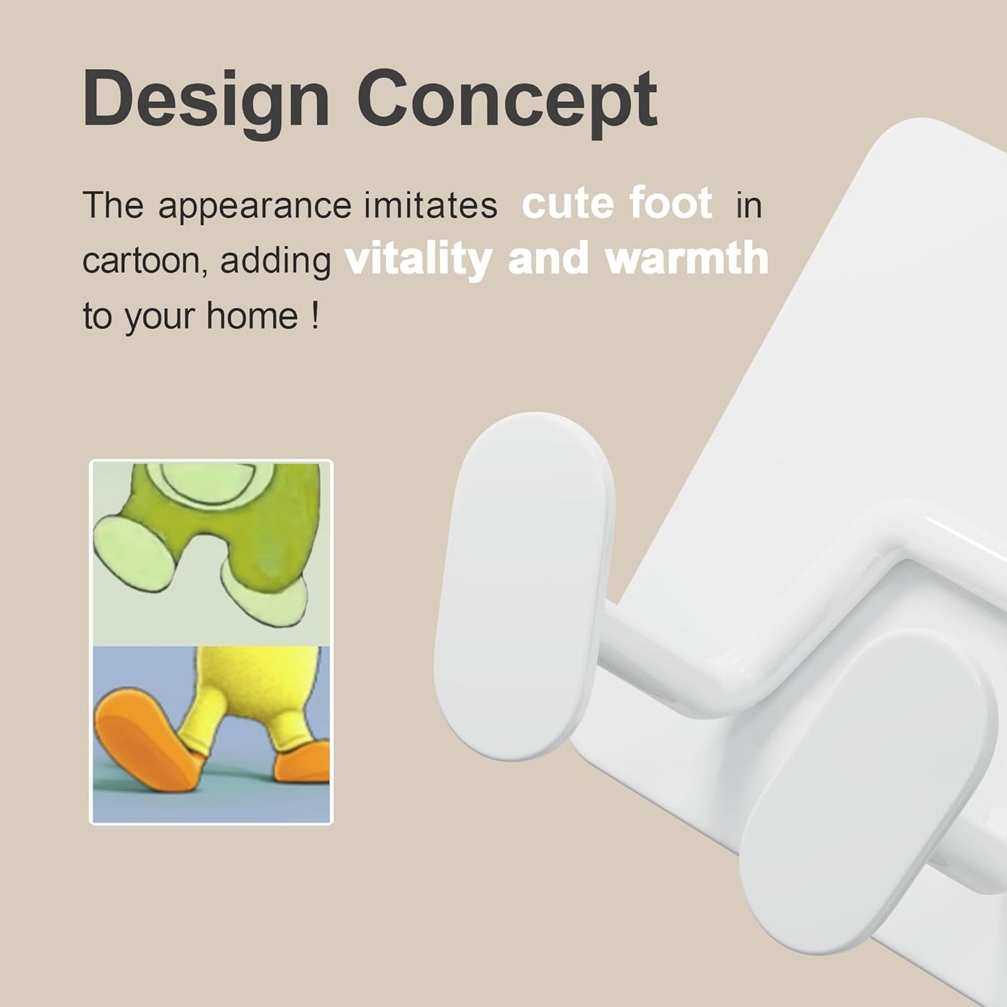 Adhesive Shower Hooks for Inside - Extra Sticky Stainless, Razor Holder Shower Accessories, Wall Mounted Self-Adhesive Double Hooks for Razor, Loofah, Towel, Shaver, Coat, Key, White, 4 Pack