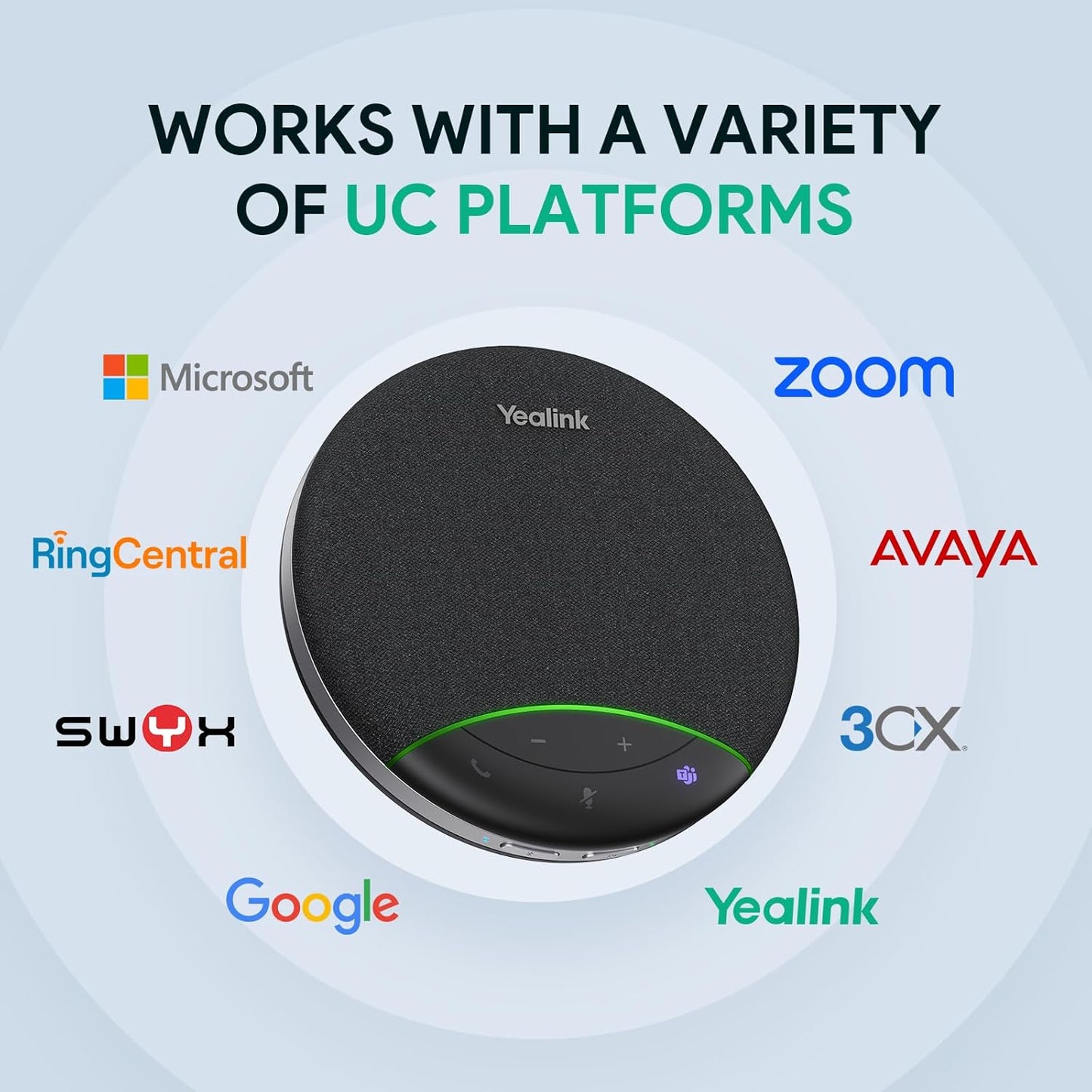 Yealink Sp92 Conference Speaker and Microphone with Bluetooth Dongle, Teams Certified, Noise Reduction, 20H Call Time USB Speakerphone for 4-6 People Meeting Room