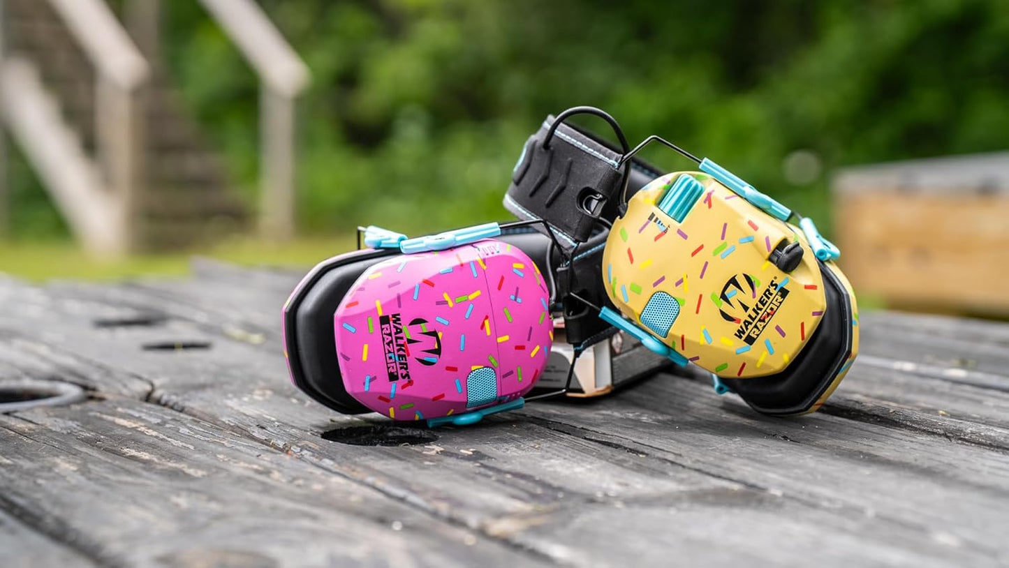 Walker's Razor Slim Ultra Low Profile Compact Design Adjustable Range Shooting Hunting Hearing Protection Electronic Earmuffs