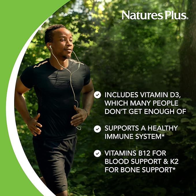 Natures Plus Source of Life Gold Multivitamin Liquid - 8 fl oz, Pack of 2 - with Vitamins D3, B12 & K2 - Vegetarian & Gluten Free - 16 Total Servings