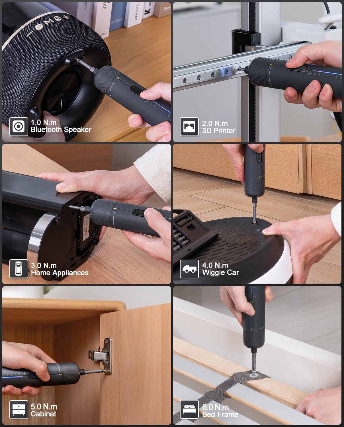 Fanttik S2 Pro Electric Screwdriver, Cordless Screwdriver Set, 7 Torque Settings, 0.5 to 6N.m, 20 Magnetic Bits, 1/4''Hex Shank, with 90° Angle Adapter, for Furniture, Household Repairs