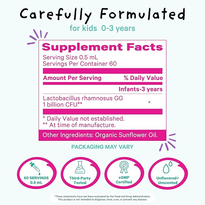 Pink Stork Baby Probiotic Drops, Newborn, Infant & Toddler Probiotics to Help Aid Digestion and Constipation Support, Newborn Essentials - 1 fl oz, 2 Month Supply