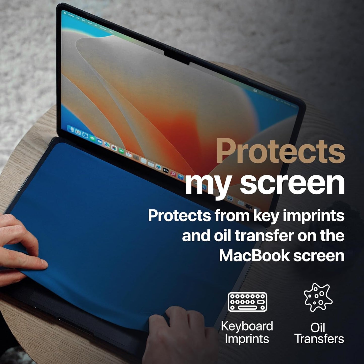 Kuzy 3 Pack Premium Microfiber Cleaning Cloth - Large Reusable Cloth for Glasses, Screens, MacBook Laptops, TVs, and Electronics - Scratch-Free, Lint-Free Cleaner, 3 Pack - Navy Blue