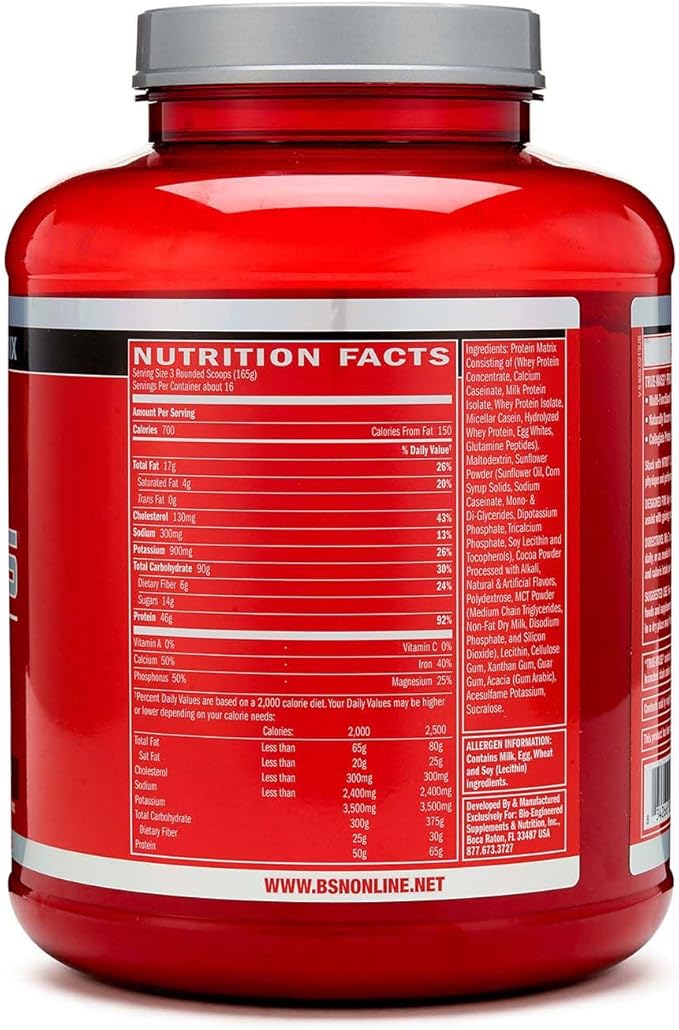 BSN TRUE-MASS Weight Gainer, Muscle Mass Gainer Protein Powder, Chocolate Milkshake, 5.82 Pound