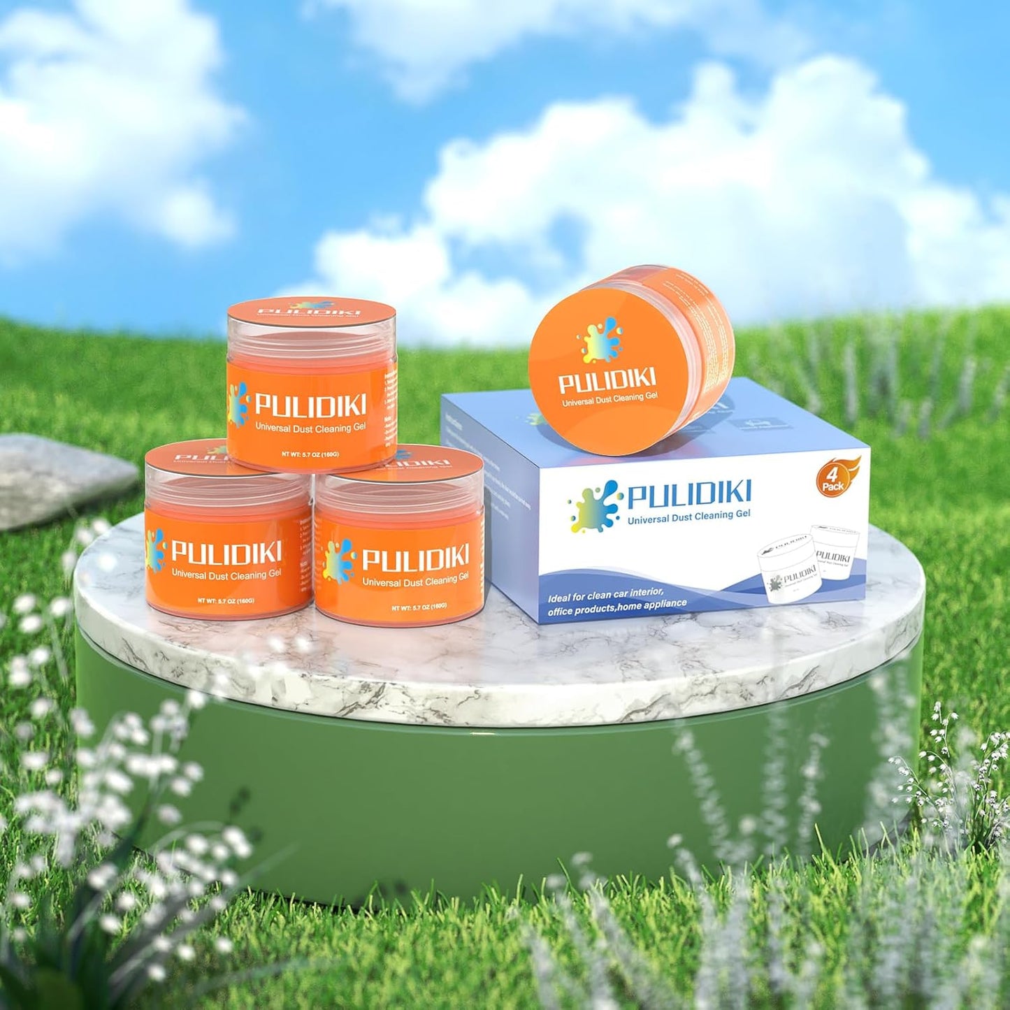 PULIDIKI Car Cleaning Gel for Car Cleaning Putty Car Putty Auto Detailing Tools Car Slime Cleaner Dust Cleaning Gel for Car Interior Cleaner Car Accessories Keyboard Cleaner Orange (4Pack)