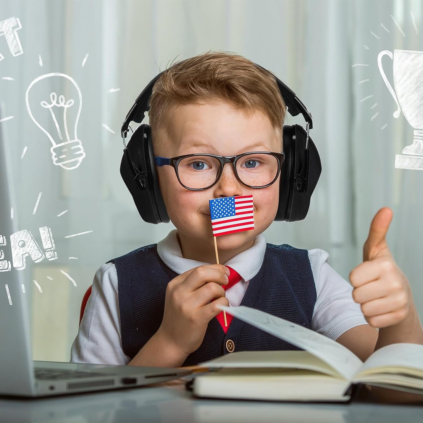 Xuhal 12 Pcs Kids noise reduction headphones Ear Protection Earmuffs for Kids Noise Reduction Ear Muffs for Children 27NRR(Stylish)