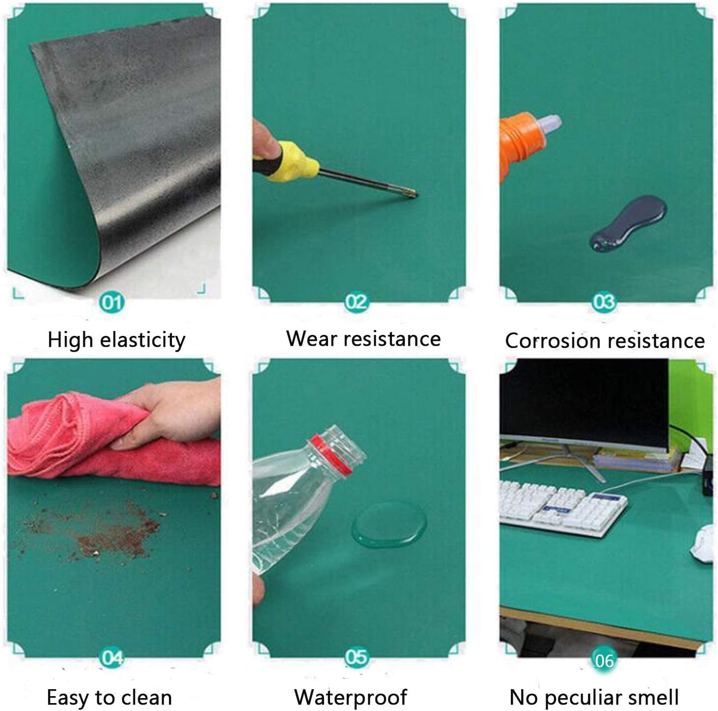 MYOYAY 23.6" x 118" Rubber ESD Soldering Mat Roll 0.08" Thick Anti-Static High Temperature Workbench Mat Electrical Grounding Desk Pad for Workstation Soldering Electronics Circuit Board Repair