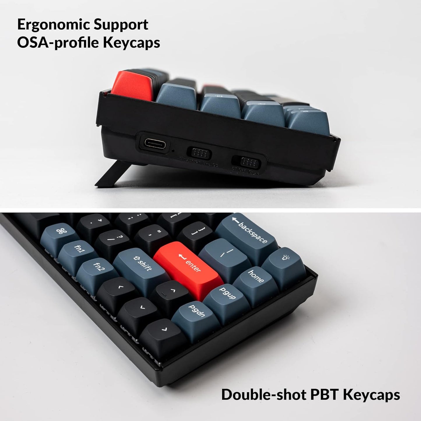 Keychron K6 Pro Wireless Custom Mechanical Keyboard, QMK/Launcher Programmable Macro, Hot-Swappable Keychron K Pro Red Switch Keyboard, 65% Layout White Backlit Office Keyboard for Mac Windows Linux