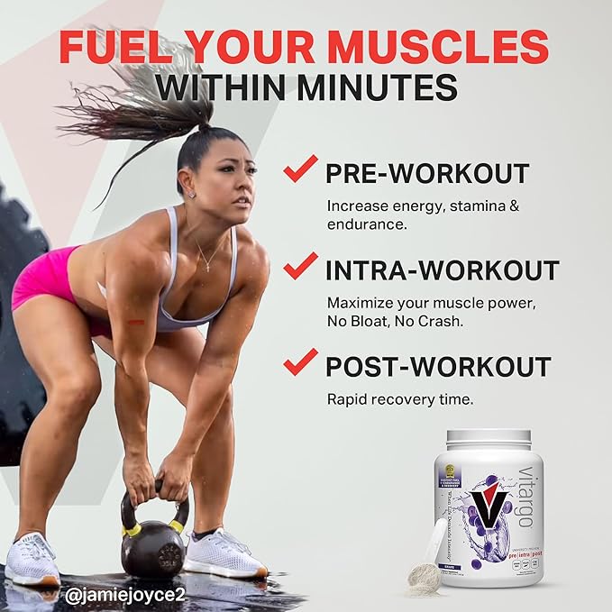 Vitargo Carbohydrate Powder | Feed Muscle Glycogen 2X Faster | 4.4 LB Grape Pre Workout & Post Workout | Carb Supplement for Recovery, Endurance, Gain Muscle Mass
