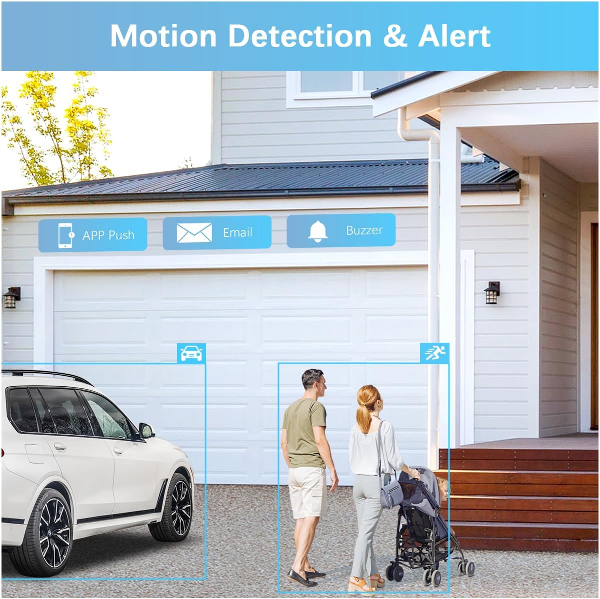 WEILAILIFE 【Dual Antenna Enhanced】 5MP Outdoor Wireless Security Camera System, Wireless DVR System, WiFi Video Surveillance, Home Security Cameras