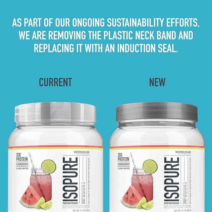 Isopure Protein Powder, Clear Whey Isolate Protein, Post Workout Recovery Drink Mix, Gluten Free with Zero Added Sugar, Infusions- Mango Lime, 16 Servings