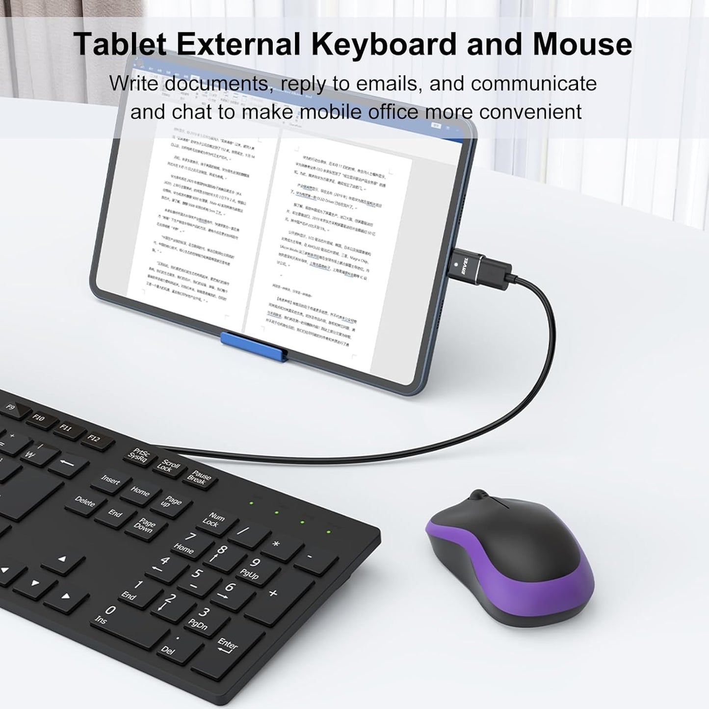 ENVEL USB to USB C Adapter, USB3 5Gbps High Speed Data Transfer, OTG Converter Thunderbolt3 to USB Female Compatible with Apple iWatch iPhone 15 Pro Max iPad Air 4 5 Mini 6 (Black C, USB C Male)