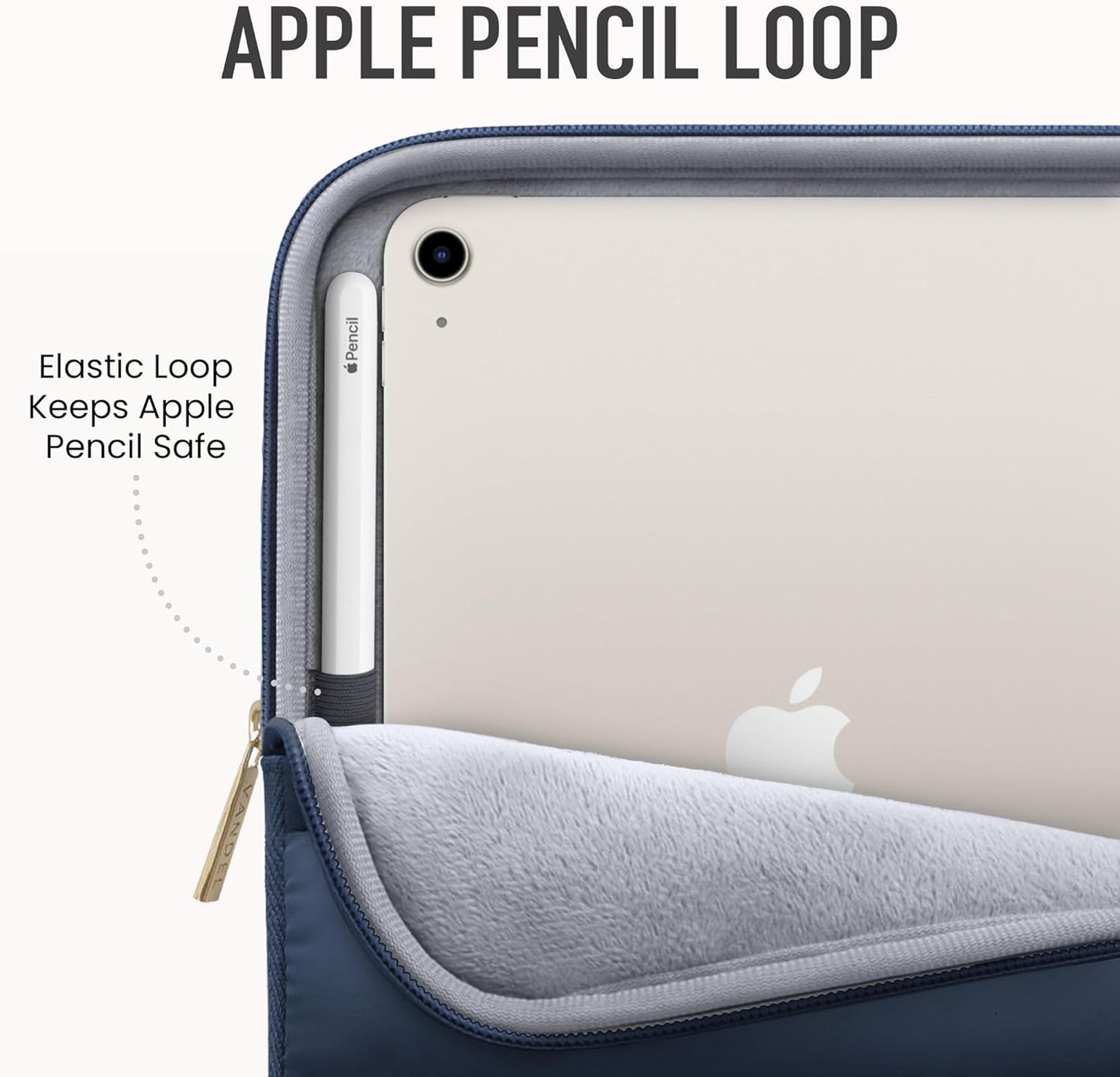 Vandel - The Original Puffy iPad Sleeve 9-11 Inch Tablet Sleeve, Navy i Pad Case for Women and Men, Cute iPad Air Pouch, 9 10 Inch, 11 Inch Bag