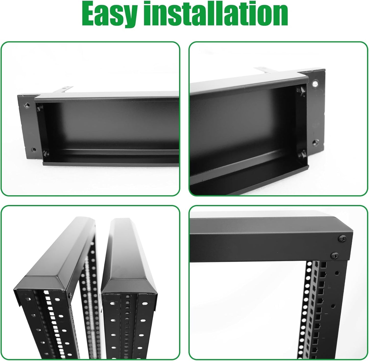 27U Server Rack/4-Post 19in Network Rack/Open Frame Rack with Wheels, Heavy-Duty Frame Cabinet/Adjustable Depth 29.75-27.75in GLOBALRACK(4POST-1000-27U)