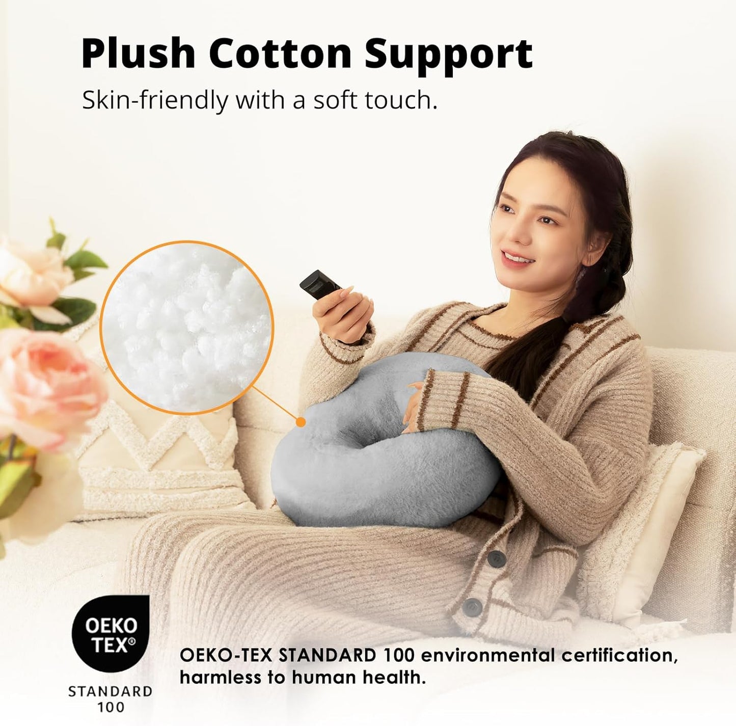 Tablet Pillow Stand for Reading, Adjustable Tablet Pillow Stand for Lap with Detachable Bowl, Fits 4.7"-13" Kindle/Phones/Tablets, Watch Videos, Stream Media, Gray