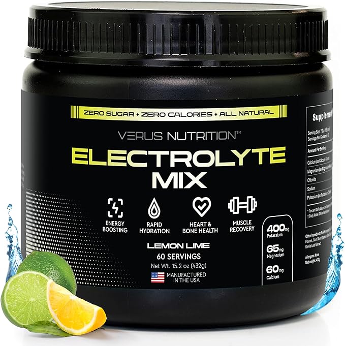 Electrolytes Powder No Sugar- Zero Calorie Hydration Powder | Sugar Free Electrolytes for Fasting, Keto & Vegan | Natural Ingredients Electrolyte Mix for Energy Boost, 60 Servings
