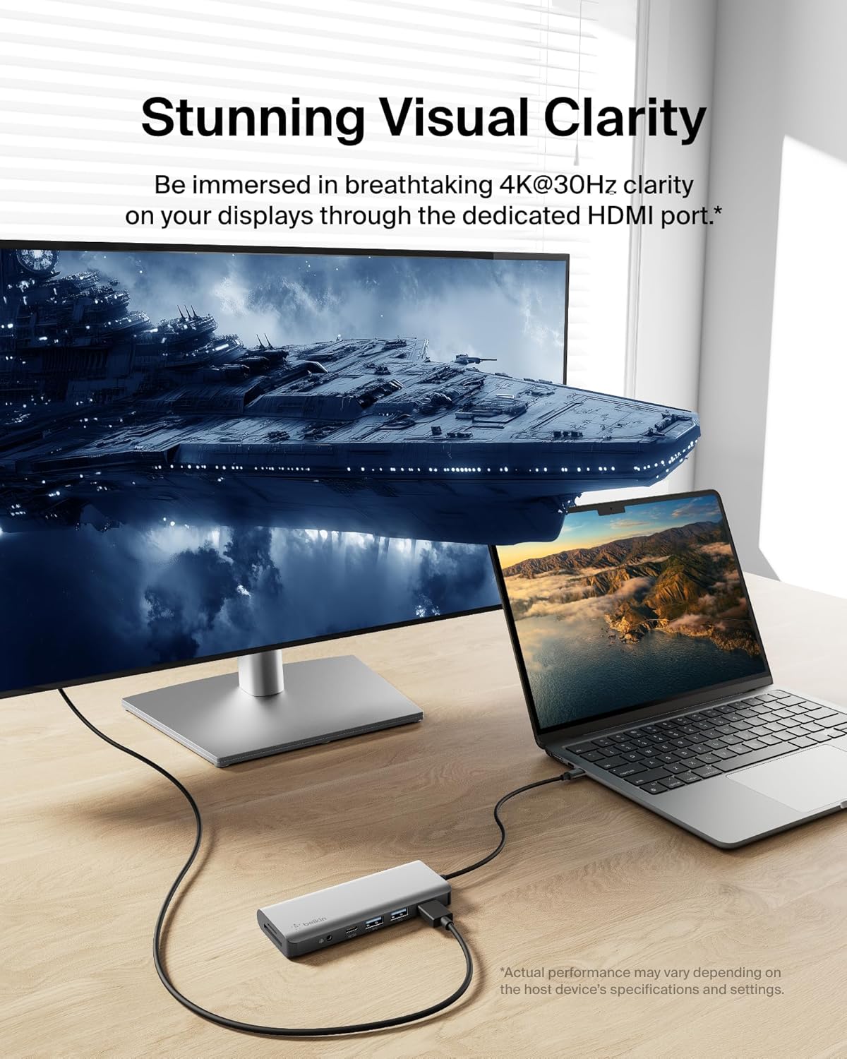 Belkin USB-C Hub, 7-in-1 MultiPort Docking Station for MacBook & Windows - 85W USB-C Power Delivery 3.0, 4K HDMI 1.4, 2x USB-A 3.0, SD 3.0, Micro SD 3.0, & 3.5mm Audio Jack