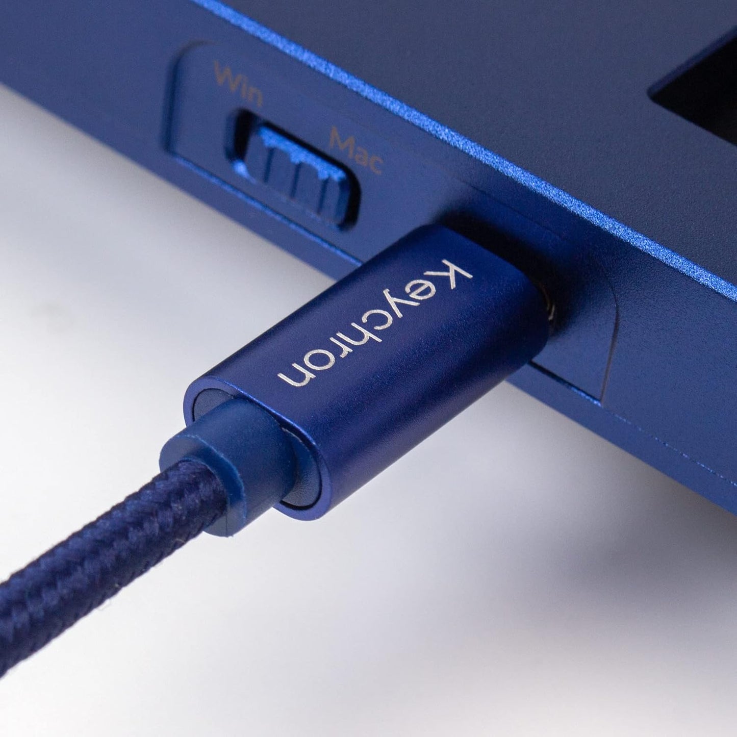 Keychron Q5 96% Layout Hot-Swappable Wired Custom Mechanical Keyboard Knob Barebone Version, QMK/VIA Programmable Macro, Full Aluminum, RGB Backlight, Double Gasket DIY Kit for Linux Mac Windows-Blue