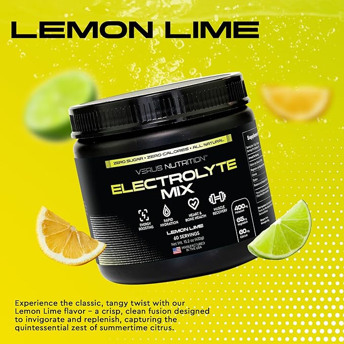 Electrolytes Powder No Sugar- Zero Calorie Hydration Powder | Sugar Free Electrolytes for Fasting, Keto & Vegan | Natural Ingredients Electrolyte Mix for Energy Boost, 60 Servings