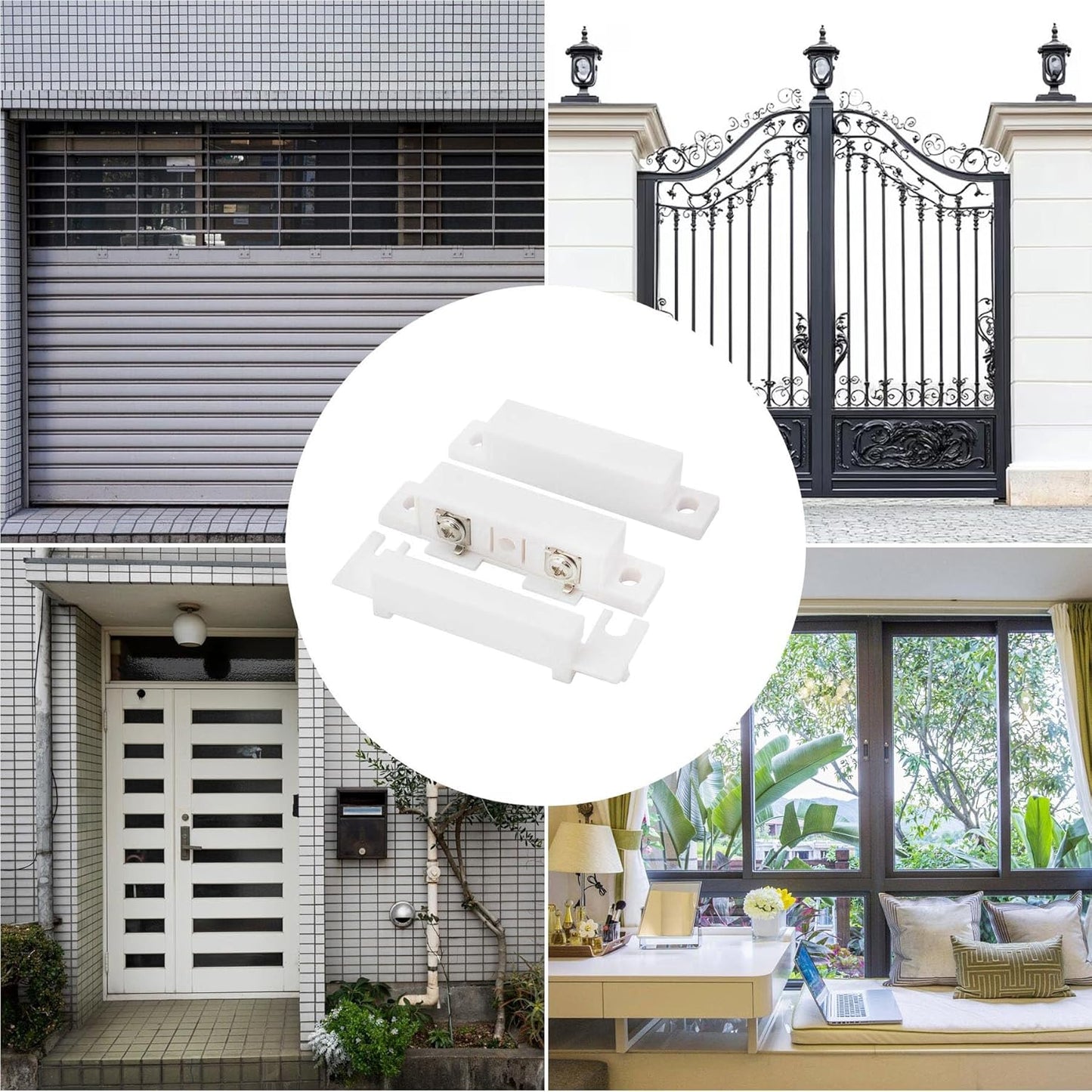 Magnetic Reed Switch Wired Surface Mount Normally Open/Closed NC/NO Contact Sensor Alarm Magnetic Door Switch with 3 Wires, PVC, MC-31