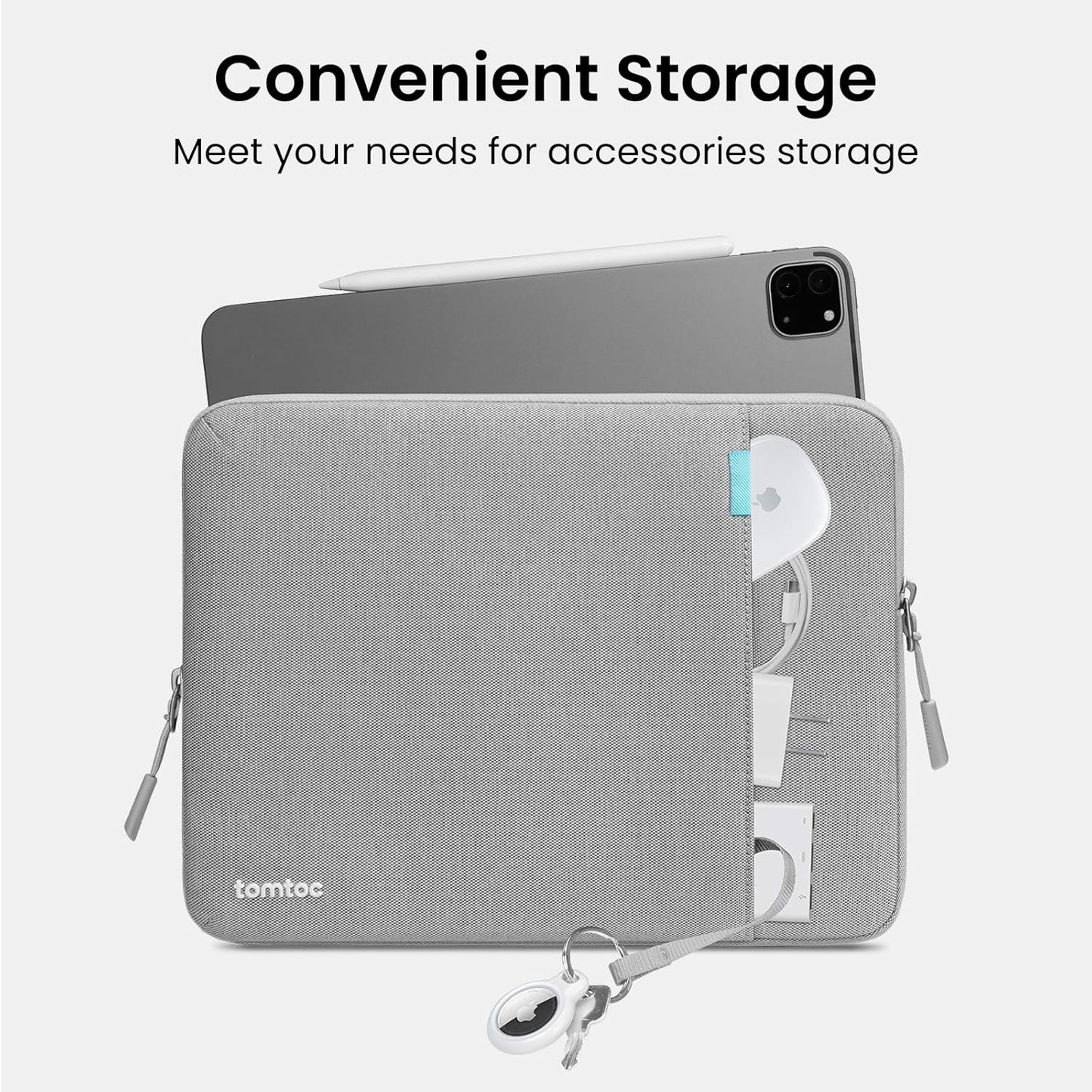 tomtoc 360 Protective Tablet Sleeve for iPad Pro 13-inch (M4) 2024, iPad Air 13-inch (M3/M2) 2025, iPad Pro 12.9-in (6th/5th/4th/3rd Generation) with Magic Keyboard, Water-Resistant iPad Case Bag