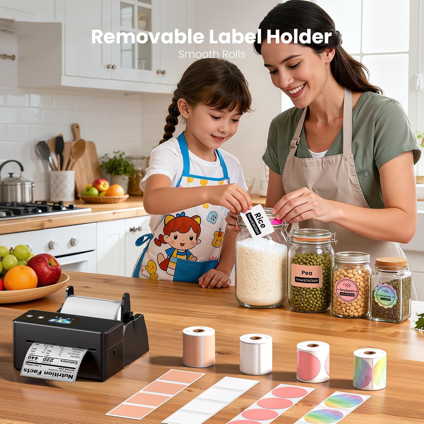 Bluetooth Shipping Label Printer with Touchscreen – Upgraded 4x6 Thermal Printer for Small Businesses & Shipping Packages, Compatible with Phone, PC and Tablet, Widely Used for Amazon, Shopify, Etsy