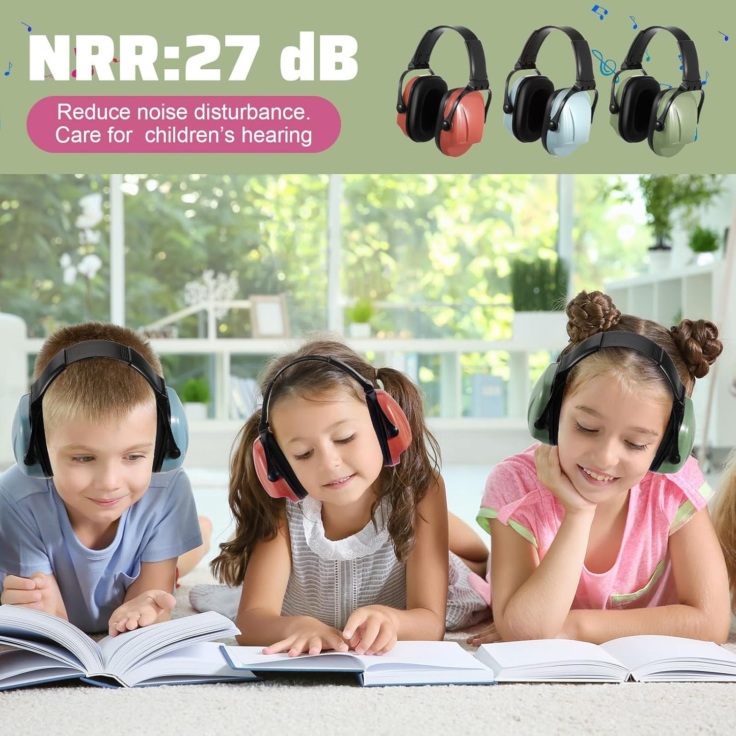 Amylove 12 Pcs Kids Ear Protection Noise Cancelling Headphones Ear Muffs Bulk 27db Adult Noise Reduction Hearing Earmuff(Universal Fit (kids & Adults),Modern Style,Soft Color)