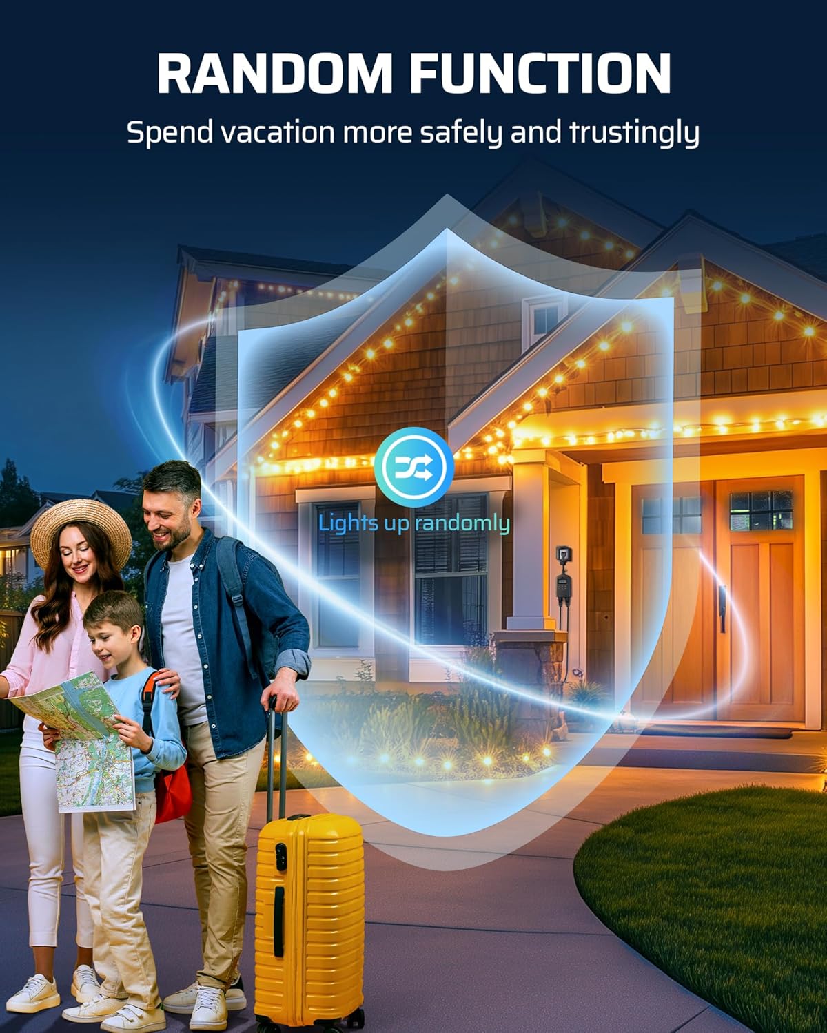 DEWENWILS Outdoor Timer Outlet Waterproof, Outdoor Digital Timer for Lights, Programmable with 2 Grounded Outlets, for Home and Garden, Halloween, 15A, 1/2HP, Heavy Duty, ETL Listed