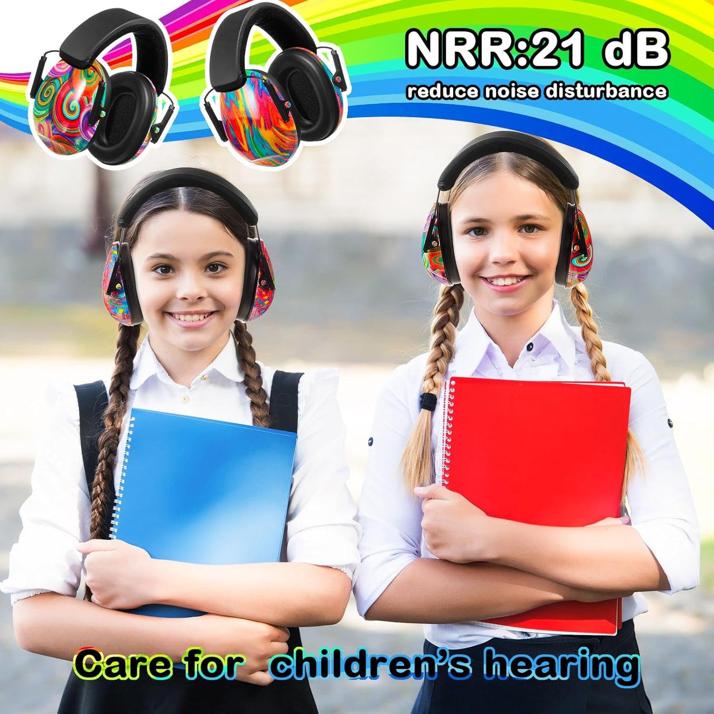 Amylove 12 Pcs Kids Ear Protection Noise Cancelling Headphones Ear Muffs Bulk 27db Adult Noise Reduction Hearing Earmuff(Universal Fit (kids & Adults),Classic Style,Fresh Color)