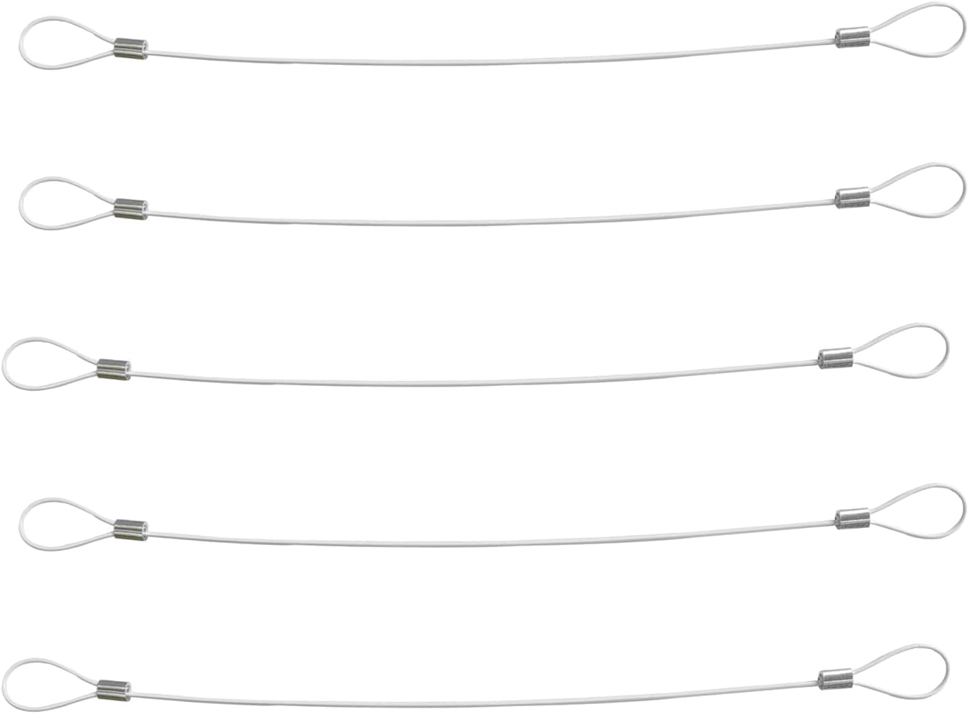 Cable Tethers 5 Pack with Crimping Tool (12 Inches, White Color), Adjustable Security Cable Look, Universal DIY Adapter Tethering Ties Kit for Computer Cord, Pre-Assembled, Tamper-Resistant