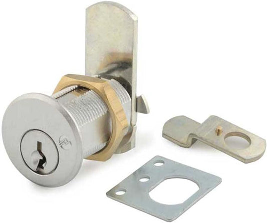 Olympus Lock DCN2 Rekeyable Cam Locks | 1-1/8" Cylinder 915 Key Lock, Keyed Alike | Grade 1 Lock | US26D Chrome Cabinet Locks | Reversible Lock for Doors & Drawers