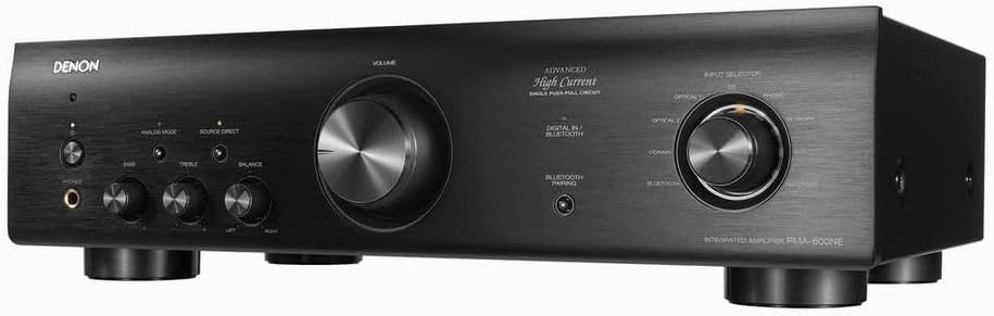 Denon PMA-600NE Stereo Integrated Amplifier | Bluetooth Connectivity | 70W x 2 Channels | Built-in DAC and Phono Pre-Amp | Analog Mode | Advanced Ultra High Current Power
