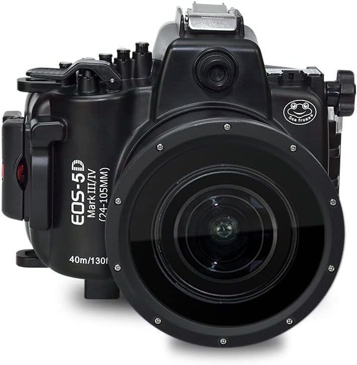 Sea frogs Camera Housing Compatible with Canon EOS 5D Mark III/IV with EF16-35mm f/2.8LII USM Lens,Waterproof IPX8, 40m/130ft Depth Protection EOS 5D Mark 4 Underwater Camera Case, Ideal for Diving