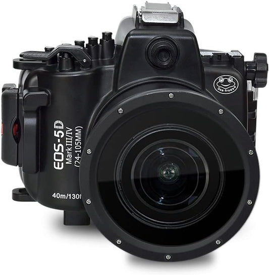Sea frogs Camera Housing Compatible with Canon EOS 5D Mark III/IV with EF16-35mm f/2.8LII USM Lens,Waterproof IPX8, 40m/130ft Depth Protection EOS 5D Mark 4 Underwater Camera Case, Ideal for Diving