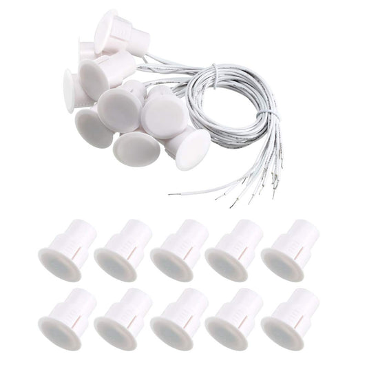 Magnetic Reed Switch RC-36 NC Recessed Wired Window Door Contact Sensor for Home Security and Burglar Alarm Systems 10 Pcs