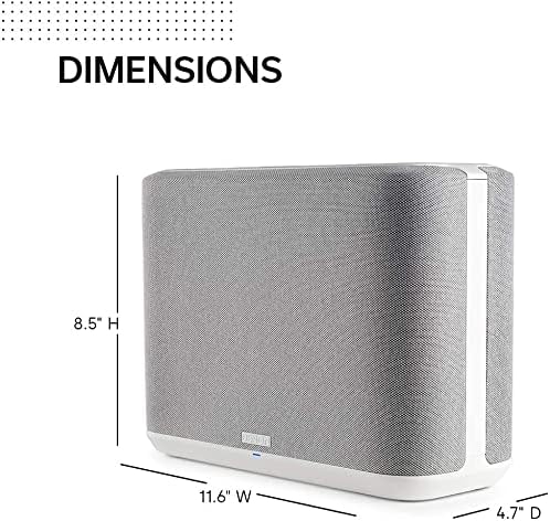 Denon Home 250 Wireless Smart Speaker – Mid-Size, Stereo Sound, Wi-Fi & Bluetooth, HEOS Built-in, Alexa Built-in, Siri & AirPlay 2, Spotify Connect, Multi-Room Support, White