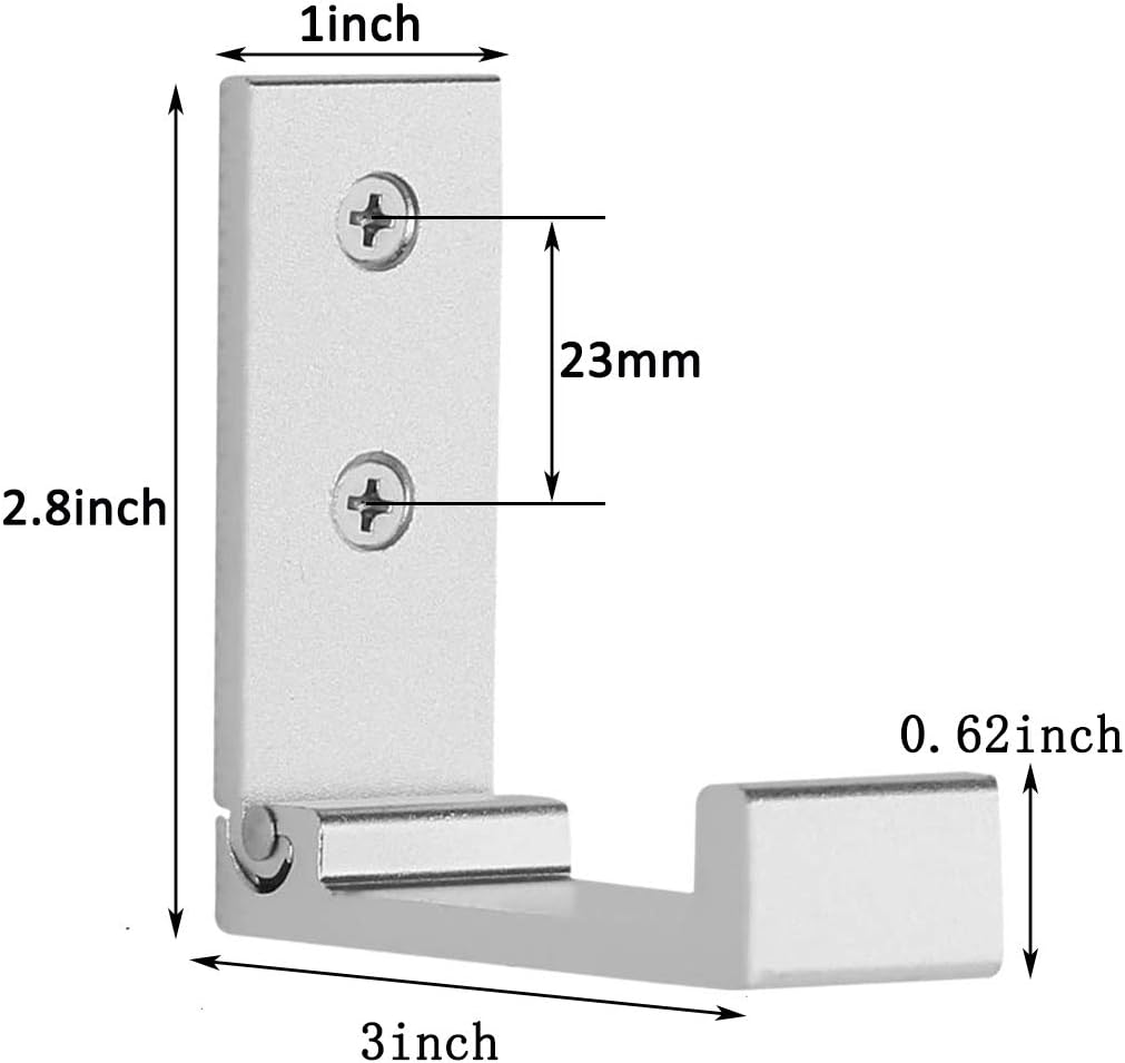 Folding Coat Hooks, Wall Hooks for Hanging Aluminum Alloy Cloth Hanger Coat Hanger Headphones Holder Headset Wall Hanger Hook- Pack of 4 (Silver)