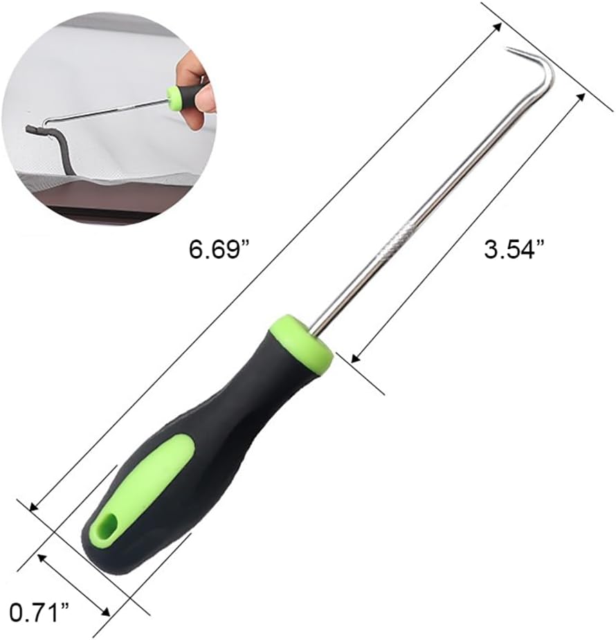 Windows Screen and Screen Door Repair Kit Including Steel/Nylon Roller with Bearing, Spline Removal Hook, Screen Retainer Spline and Screen Clips for Installing Door Window Mesh, 5pcs